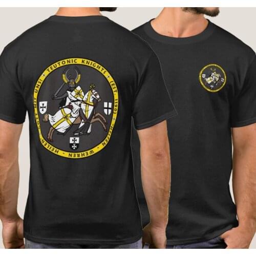 Coat of Arms of Teutonic Knight Charging on Horseback T-Shirt. Summer Cotton Short Sleeve O-Neck Mens T Shirt New S-3XL