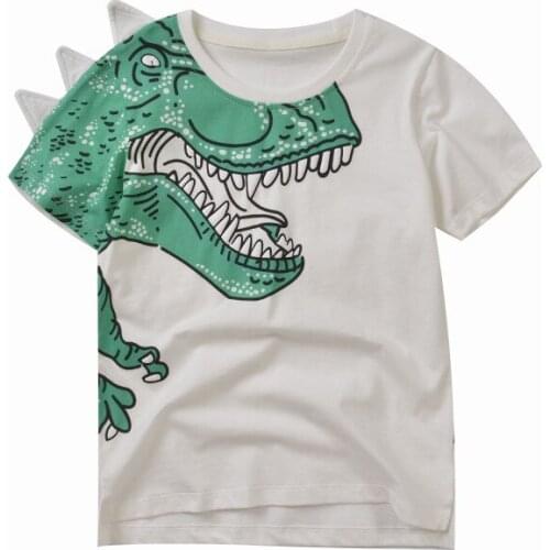 2 3 4 5 6 7 8 Y Boys T-shirts Cartoon Dinosaur Print Short Sleeve Shirts Cotton Casual Tops for Boys Toddler Kids Clohing Summer