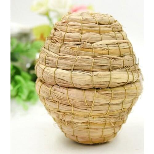 Hamster Play Ball Interactive Rabbit Chew Ball Hamster Grass Ball With Bell Natural Grass Hand Woven Ball Toy Pet Product