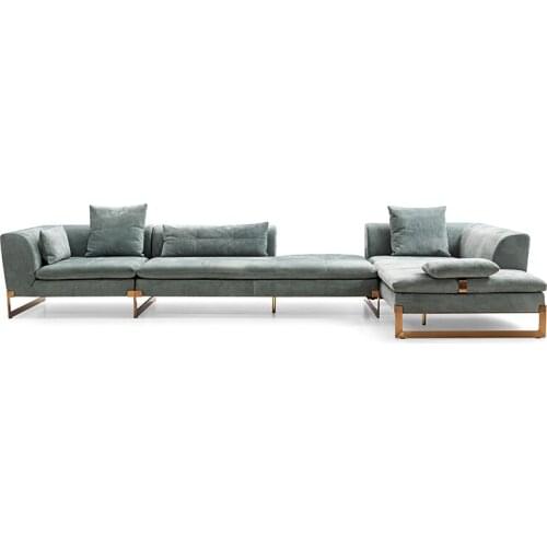 Italian design post modern 3 seater & chaise longue sofa set couch cover living room leather modular baxter sofa