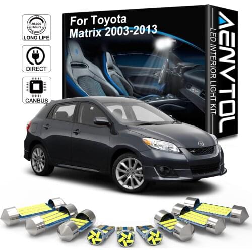 AENVTOL Canbus For Toyota Matrix 2003 2006 2008-2013 Auto LED Interior Dome Lights License Plate Lamp Accessories Kits No Error