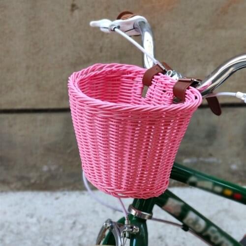 Kids Bicycle Basket Bike Front Handlebar Rattan Handwoven Bike Baskets Woven Bike Basket Bicycle Wicker Basket
