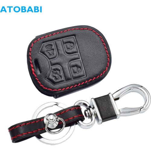 Leather Car Key Case Remote Control Protector Cover For Ford E-150 E-250 E-350 Super Duty F150 F-250 F-350 Explorer Edge Lincoln