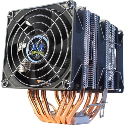 3/4PIN RGB LED CPU Cooler 6-Heatpipe Dual Tower 12V 9cm Cooling Heatsink Radiator for LGA 1150/1151/1155/1156/775/1366 AMD 2011