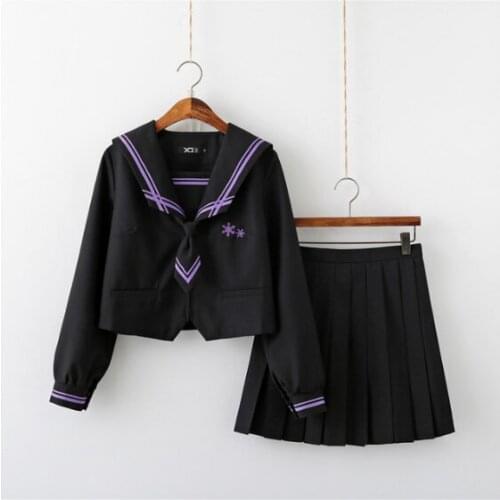 Fashionable School Uniform Snowflake Embroidery Sailor Suits COS School Wear Women Lolita Chorus Uniforms