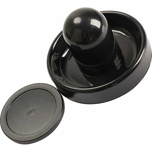 Newly 96mm Air Hockey Table Felt Pusher Mallet Goalies with 1pc 63mm Puck Black