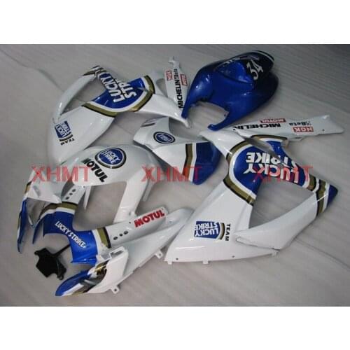 For GSXR750 2006 - 2007 K6 Motorcycle Fairing GSXR 600 07 Fairings GSXR 600 2006 Blue White Lucky Strike Fairing