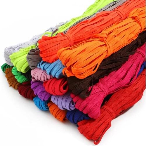 5M 6mm Flat Elastic Band Thread Cord Rope Rubber Band Elastic Bands Stretch Line Spandex Ribbon For DIY Sewing Accessories