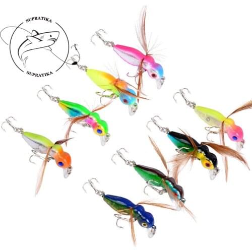 Popper Mini Bee Bird Fishing Lure 45mm/3.6g Hard Bait Wings Fly Wobbler Ocean Fishing Topwater Float Isca Artificial Bait Tackle
