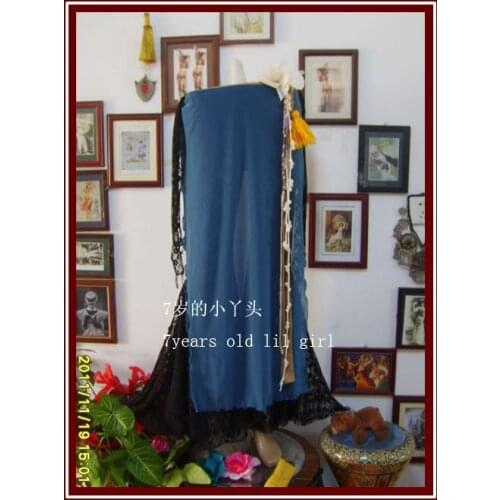 7Years Old Lil Girl Transparent Thin Skirt with Open Slit Belly Dance CX010