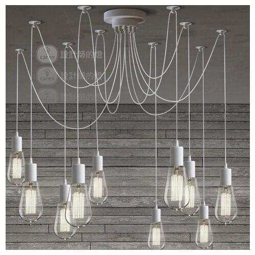 Retro chandelier E27 spider lamp pendant bulb holder Edison diy lighting lamps lanterns accessories messenger wire exclude bulbs