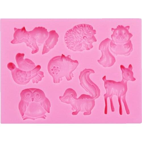 Animal Series Liquid Silica Gel Silica Gel Mold Flip Sugar Craft Cake Decoration Chocolate Cake Kitchen Tool Baking Mold JU0058