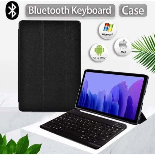For Samsung Galaxy Tab A 10.1 2019 T510 T515/Tab A7 2020 T500 T505 10.4 Anti-fall Tablet Folding Stand Case +Bluetooth Keyboard