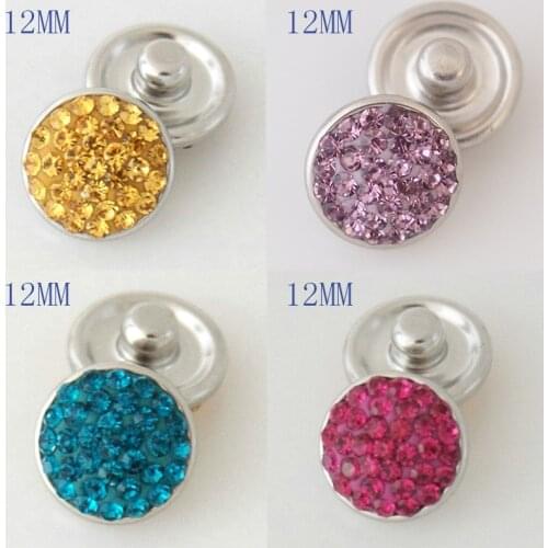 Rhinestone 12mm Metal snap button DIY jewelry KS2055