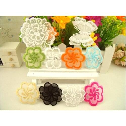 Embroideried customised flower badge,iron on,heating soft gum back,nice quality