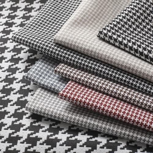 100cmx148cm High-end Houndstooth Sofa Fabric Plaid Polyester Cotton Linen Tablecloths Curtains Pillows Soft Bags Clothing Fabric