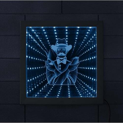 Barber Shop Hair Cut Salon Decorative Stunning Optical Illusion Mirror Frame Hairdresser Infinity Mirror Endless Space Graphics