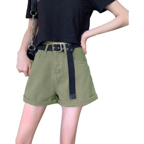 Women Shorts High waisted wide leg short pants Loose High Waist Wide Leg Roll Hem Shorts Pockets Short Pants 2021 Summer