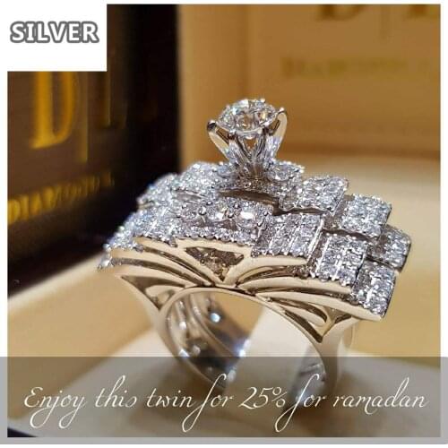 925 anillos Silver New Fashion Women Elegant Zircon Ring Jewelry Silver Color Engagement Rings For Women Size 5 6 7 8 9 10 11