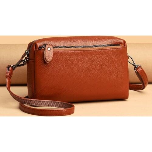 100% Genuine Leather Women Bag Girls Messenger Bag Vintage Women Handy Bags Mini Women Handbag Purse Lady Crossbody Bag SAC