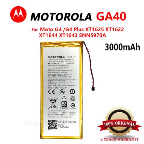 100% Original 3000mAh GA40 For Motorola Moto G4/G4 Plus XT1625 XT1622 XT1644 XT1643 Phone High quality Battery+Tracking number