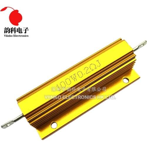 100W RX24 Aluminum Power Metal Shell Case Wirewound Resistor 0.01 ~ 100K 0.1 0.5 1 2 4 6 8 10 20 100 150 200 300 500 1K 10K ohm