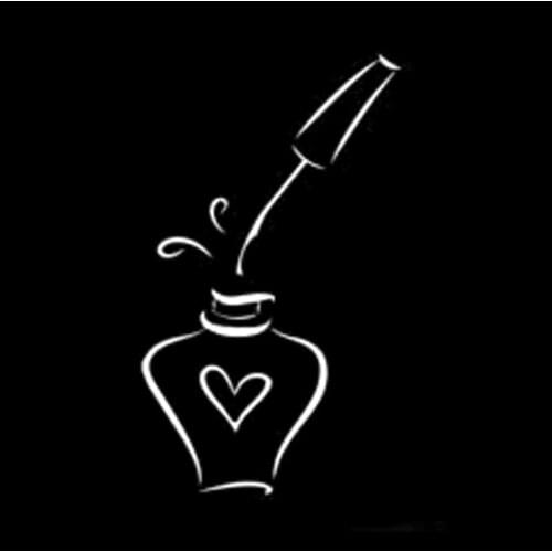 10X16cm Nail Polish Manicure Fashion Car Styling Motorcycle Decals Stickers Black/Silver N1495