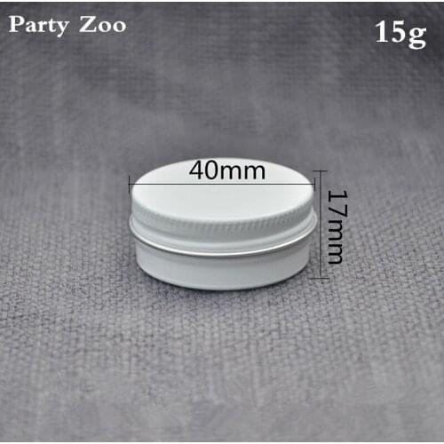 200 X Empty Refillable White Aluminum Container Metal Cream Aluminum Jar 15g Round Tin Aluminum Cosmetic Containers