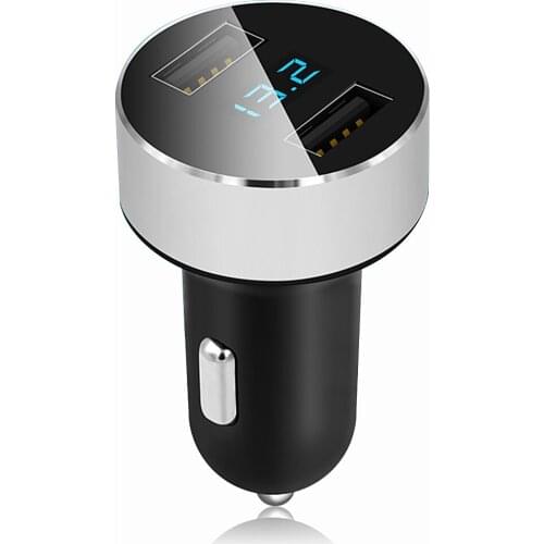 Car Charger High Speed Dual Port USB Car Chargers 5V 3.1A With LED Indicator Light Display Screen For Phone Tablet GPS DC 12-24V