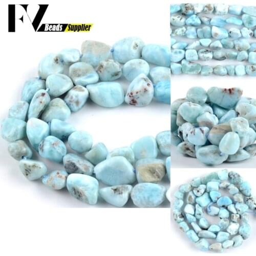 Natural Shaped Irregular Larimar Stone Loose Beads 8-10mm Spacer Beads For Jewelry Making DIY Bracelets Necklace Accessory 15"