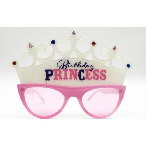 Birthday Decorations for Girls Pink PrincessHappy Birthday Glasses Novelty Eyewear Sunglasses Birthday Party Favors Photo Props