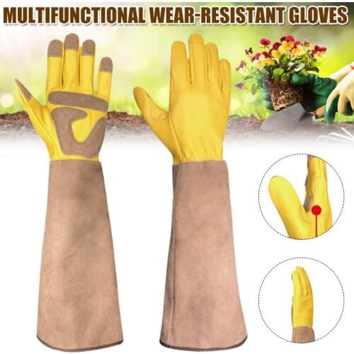 Long Gardening Gloves Rose Pruning Thorn Proof Garden Gloves with Long Forearm Protection Gauntlets Unisex FP8