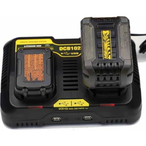 DCB102 double charging Li-ion charger For DeWalt Battery 12V - 20V DCB104 DCB118 DCB115 DCB107 DCB105, DCB100, DCB112