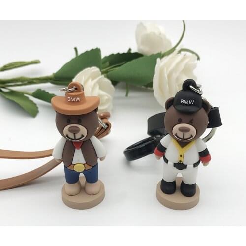 Personality Cartoon Bear Doll Anime Keychain Fashion Creative Cowboy Charm Key Chain Stay Cute Trend Men and Women Bag Keychain
