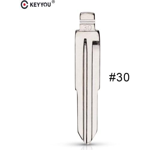 KEYYOU 10 pcs/lot Metal Blank Uncut Flip KD Remote Key Blade Type #30 for Zhonghua Key Blade NO. 30