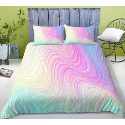 3D Modern Marbling Bedding Set Rainbow Color Duvet Cover Flower Comforter Cover 2/3 Pieces Bed Sets With Pillow Shame Drop Ship