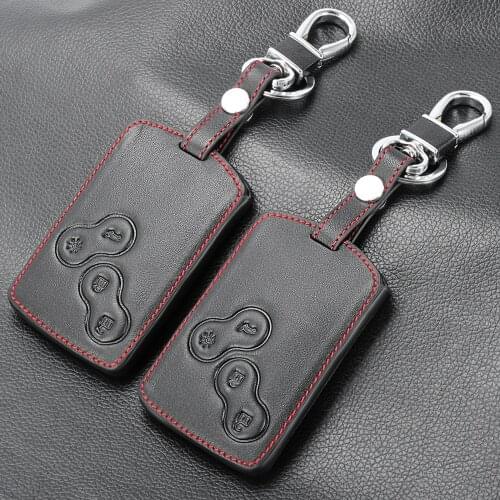 Leather Keychain Key Case Holder for Renault Clio Scenic Megane Duster Sandero Captur Twingo Koleos protector Cover