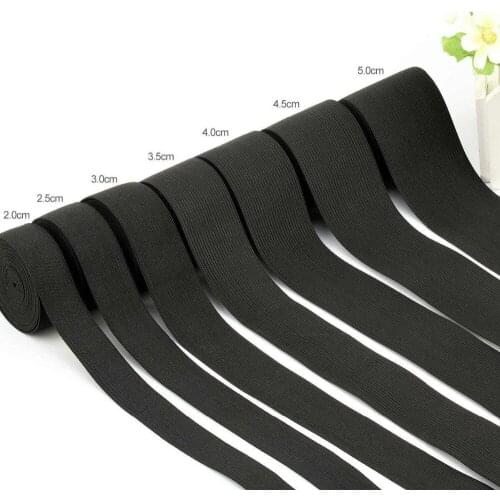 20yards/roll Flat Thin Wide Elastic Rubber Band Clothing Accessories Nylon Webbing Garment Sewing Accessories Black White