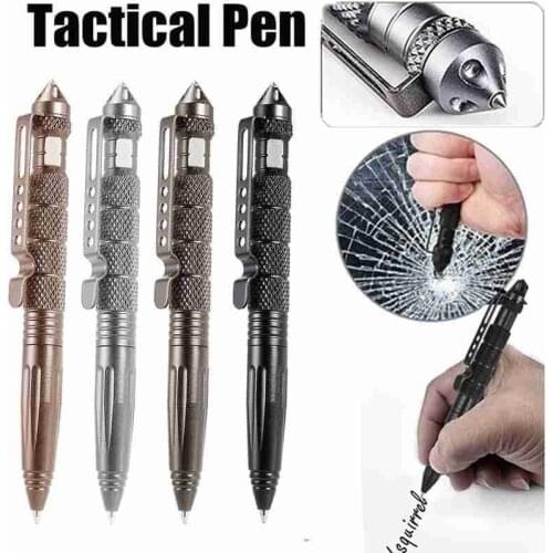 Multifunctional Tool Pen Metal Pen Useful Tactical Glass Breaker Pen Good Gift Pen Ink Black