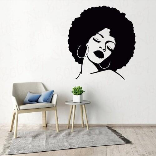 Fashion Lady Wall Stickers Vinyl Wall Decal Large Sexy Hair Spa Salon DIY Self Adhesive Quotes Wallpaper WL1645