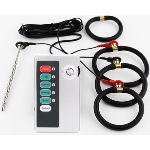 SM Electro Shock Kit Stimulate Plug Urethral Catheter Electric Stimulate Penis Ring Prostate Massager Adult Sex Toy For Men Gay