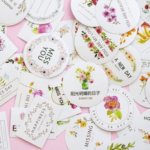 Small fresh Flower seal Stickers Set Decorative Stationery Thank you Stickers Scrapbooking DIY Diary Album Stick Lable
