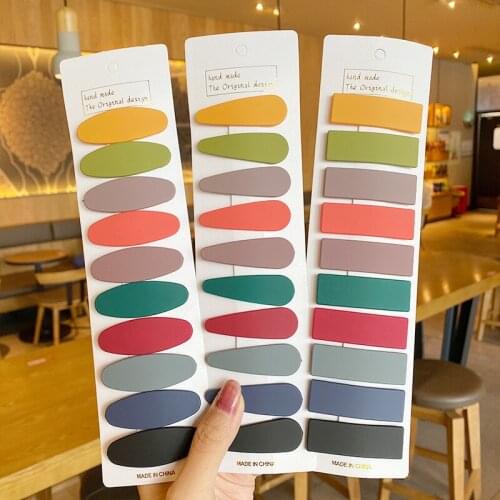 Frosted Morandi color hairpin headdress set Simple geometric hairpin hair accessories girl word clip side clip clip B38