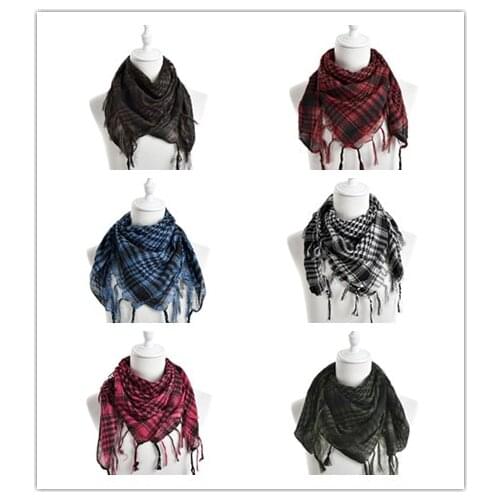 New 6 Colors Hot Unisex Women Men Checkered Arab Grid Neck Keffiyeh Palestine Scarf Wrap