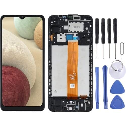 Original LCD Screen and Digitizer Full Assembly with Frame for Samsung Galaxy A12 SM-A125F