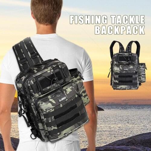 Fishing Tackle Backpack 10L Large Capacity Fishing Bag Double/single Shoulder Camouflage Waterproof ​ Tackle Bag Fish Lures Ge