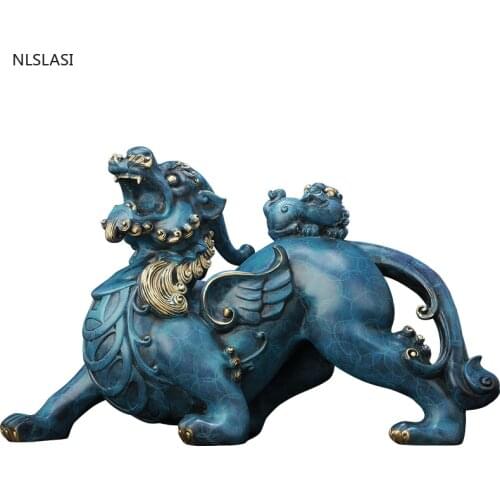 Lucky Pixiu ornaments all copper home feng shui decoration living room office opening gifts office decoration ornaments gifts