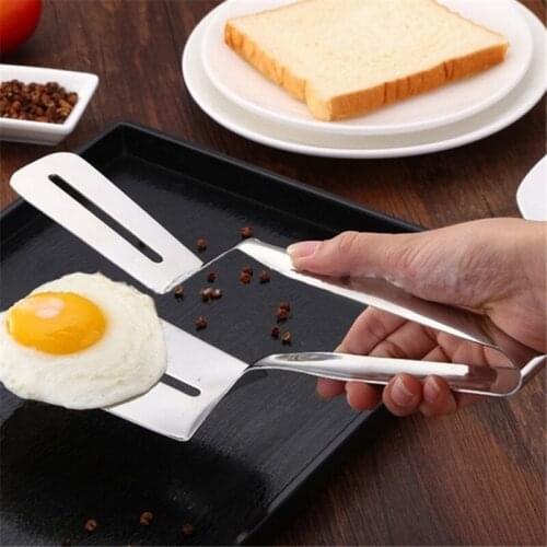 Stainless Steel Food Tong Shovel Spatula Bread Meat Vegetable Clamp Multipurpose BBQ Clip Home Camping Cooking Tool Accessories