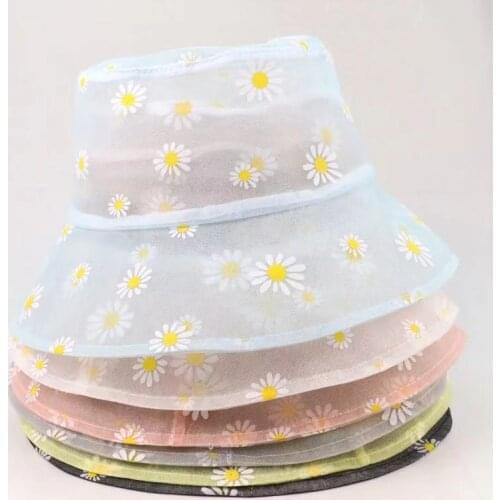 Womens Spring And Summer Fashion Comfortable Mesh Trend Leisure Outdoor Sunshade Folding Printing Breathable Fishermans Hat