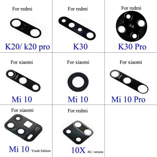 YuXi Rear Back Camera Glass Lens For Xiaomi Redmi Note 7 8 Pro K20 K30 PRO 10X Mi 10 With Adhesive